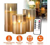 Bougies LED - YNKKVRE - 3PCS - Télécommande - Effet Flamme Réaliste - Décoration Intérieure/Extérieure