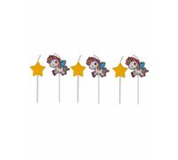 Bougies licorne avec étoiles Décoration de table licorne 6 pièces jaune-multicolore 6cm