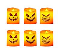 Bougies Lumineuses Halloween,Décoration Automne Bougies Électriques Sans Flamme Lanterne - Décoration Fête Maison Lumière Horreur Pour Festival Escape Room,Tables Jardin Allées