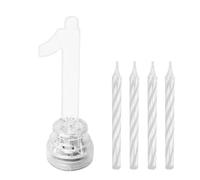 Bougies Lumineuses LED Chiffre 1 - Blanc - Taille Unique