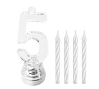 Bougies lumineuses LED chiffre 5 - Blanc - Taille Unique