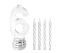 Bougies lumineuses LED chiffre 6 - Blanc - Taille Unique
