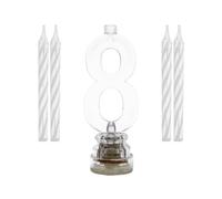 Bougies Lumineuses LED Chiffre 8 - Blanc - Taille Unique