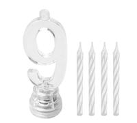Bougies lumineuses LED chiffre 9 - Blanc - Taille Unique