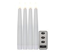 Bougies lumineuses LED, set de 4, blanc, 20cm de long, blanc chaud, FB Timer 063-58