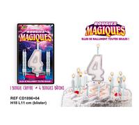 Generique Bougies magiques Chiffre 4 mèche magique 11 cm blanc