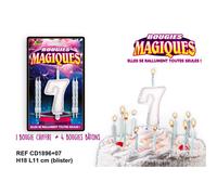 bougies chiffre 7 mèche magique 11cm blanc - sud trading cd1896+07 Blanc G