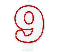 Bougies moul es plates Amscan Bold Red White, 9 pi ces, 3 pouces, design accrocheur, parfaites pour les c l brations et les anniversaires