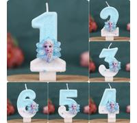 Bougies numériques la reine des neiges, princesse de dessin animé, noël, anniversaire, flocon de neige, chiffres 0-9, décoration de gâteau, fête d'anniversaire, douche 5