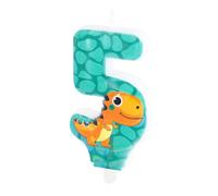 Bougies numérotées * Dino doux * avec pied pour décoration pour anniversaire d'enfant | env. 11 x 5,5 cm | T-Rex Dinosaure Décoration de gâteau d'anniversaire pour enfants Bougie d'anniversaire