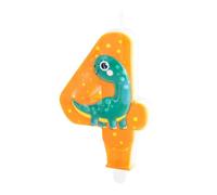Bougies numérotées * Dino doux * avec pied pour décoration pour anniversaire d'enfant | env. 11 x 5,5 cm | T-Rex Dinosaure Décoration de gâteau d'anniversaire pour enfants Bougie d'anniversaire
