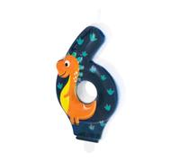 Bougies numérotées * Dino doux * avec pied pour décoration pour anniversaire d'enfant | env. 11 x 5,5 cm | T-Rex Dinosaure Décoration de gâteau d'anniversaire pour enfants Bougie d'anniversaire