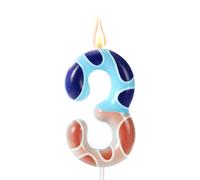 Bougies Numérotées Patte de Chien, Bougies d'Anniversaire pour Décoration de Gâteau 0-9 Fournitures de Fête pour Chien Bleu Bougies Numérotées en Forme de Patte de Chien pour Gâteau (Numéro 3)