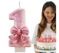 Bougies numérotées pour gâteaux d'anniversaire,bougies d'anniversaire | Bougies à gâteau scintillantes avec décorations de nœuds papillon - Décoration de fête à thème de réunions, bougies numériques d