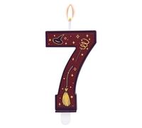 Bougies Numérotées Sur le Thème du Sorcier Magique, Décoration de Gâteau d'Anniversaire Marron en Forme de Bougie Numérotée Sur le Thème du Sorcier pour Enfants (7)