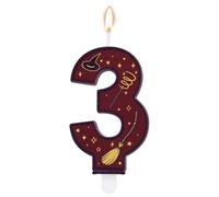 Bougies Numérotées Sur le Thème du Sorcier Magique, Décoration de Gâteau d'Anniversaire Marron en Forme de Bougie Numérotée Sur le Thème du Sorcier pour Enfants (3)
