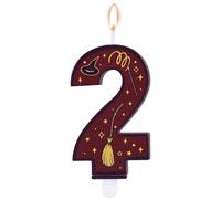 Bougies Numérotées Sur le Thème du Sorcier Magique, Décoration de Gâteau d'Anniversaire Marron en Forme de Bougie Numérotée Sur le Thème du Sorcier pour Enfants (2)