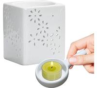bougies parfumées bougies en cire d'abeille Brûleur à cire | huile | Chauffe-cire en céramique avec plateau for bougies, idéal for le spa et l'aromathérapie