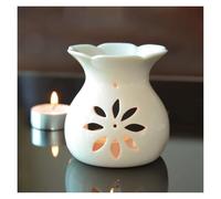 bougies parfumées bougies en cire d'abeille Lampe aromatique florale creuse en céramique, diffuseur d'huile, four de romathérapie, brûleur, à bougie huile, porte-bougie chauffe-plat
