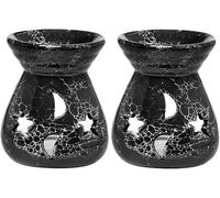 bougies parfumées bougies en cire d'abeille Lot de 2 brûleurs d'aromathérapie en céramique noire for la méditation