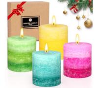 Bougies Parfumées Cadeau pour Femme, De 4 Bougie Colonne Colorée -Décoration Moderne pour la Maison et les Fêtes, Coffret Bougie Parfumées Cadeau pour Mariage Anniversaire Noël Thanksgiving