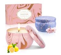 Bougies Parfumées Cadeaux pour Femme, 2PCS Bougies en Cire de Soja pour Aromathérapie, Coffret Cadeau de Bougies Parfumées Maison pour la Fête des Mères, Noël, Anniversaire, Saint Valentin