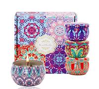 Bougies Parfumées,Coffret Bougies Parfumées Cadeau, Lot de 4 Bougies D'Aromathérapie en Cire de Soja Parfumée, pour Mariage, Noël, Saint-Valentin, Bain, Yoga