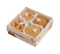 Bougies parfumées Cookie Design - Lot de quatre cires artisanales, décoration d'intérieur parfumée d'aromathérapie | Coffret cadeau fait à la main avec arôme doux et relaxant pour femmes, anniversaire