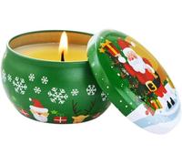 Bougies parfumées d'ambiance de Noël - Boîte en fer blanc - Bougies de soja parfumées - Porte-bougie de l'Avent - Vert - Taille