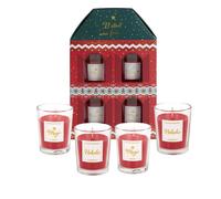 Bougies parfumées de Noël - 16 x 20 x 8 cm - Set de bougies - Cadeau de bougies de Noël - Set de bougies parfumées - Rouge