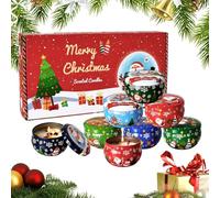 Bougies Parfumées de Noël,8 Pièces Déco de Fêtes | Bougies Décoratives de Fêtes | pour Dîner de Noël Soirée en Famille Rassemblement Familial Soirée Détente Nuits d'Hiver Cheminée