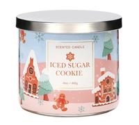 Bougies parfumées de Noël, bougie parfumée au sucre et à la vanille, 3 grandes mèches, 414 g, 45 heures de combustion, bougie de soja idéale pour les femmes, les amis et les proches