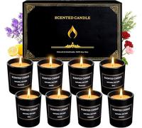Bougies Parfumées de Noël - Cadeaux pour Femmes, Lot de 8 Bougies Parfumées de 85g pour la Maison, Sans Fumée, Parfum Intense et Durable, Bougies d'Aromathérapie pour Anniversaire et Cadeaux de Noël