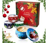 Bougies Parfumées de Noël, Set de bougies parfumées, Bougies Parfumées de Noël Set de 4, Convient à la chambre à coucher, au salon et à la salle de bains
