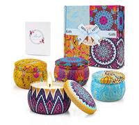 Bougies Parfumées d'intérieur Ensemble 4 Canettes, 4,4 oz Cire De Soja Bougie pour la Vie de Famille, Durée de 30 Heures, Cadeau Pour Maîtresse, Femme, Anniversaire, Faire la fête