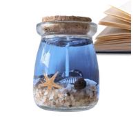 Bougies parfumées en gel - Thème mer, aromathérapie, bougie en pot portable | Bougie en gel rose violet bleu sur le thème de l'océan avec décor de coquillages et d'étoiles de mer pour la méditation, l