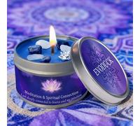 Bougies parfumées EVODUCK, encens et santal 3oz Bougie en cire de soja parfumée avec cristal bleu et blanc Bougie de Noël, pour une concentration profonde, la méditation, le yoga et la lecture Saint-V