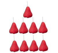 Bougies Parfumées Fraise Créatives, Lot de 9, Paraffine Rouge | Ambiance Festive, Décor de Table, Centre de Table, Présent Anniversaire Mariage Noël
