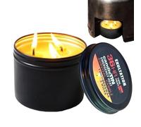 Bougies parfumées longue durée - Bougies en cire à combustion longue durée | Survie au vent | Survie | Bougie de camping avec pot | 36 heures de combustion - Lampe à 3 mèches pour la préparation