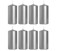 Bougies pilier en argent métallique, taille 5 cm/10 cm, Lot de 8, Plus haute qualité