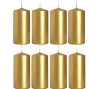 Bougies pilier en or, taille 5 cm/10 cm, Lot de 8, Plus haute qualité
