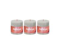 Bougies pilier rustiques Shine 3 pcs 100x100 mm Gris sableux