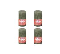 Bougies pilier rustiques Shine 4 pcs 130x68 mm Vert olive