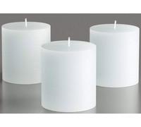 Bougies piliers, paquet de 3 - Bougies non parfumées pour la maison, l’église, les mariages et plus - 3 « x 4 », blanc