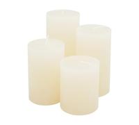 Bougies piliers rustiques DONAU HOME/Crème/Lot de 4 / Ø 6 cm x 8, 10, 12, 14 cm/Sans parfum/Décoration pour le salon et la salle de bain