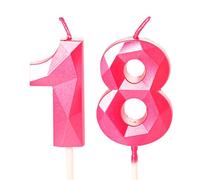 Bougies pour 18e anniversaire, bougies 'gâteau' pour célébrer le 18e anniversaire