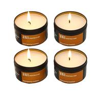 Bougies pour pannes de courant, 4 bougies d'extérieur résistantes au vent dans une boîte en étain et éclairage de voyage d'aventure pour les tempêtes, la randonnée, la chasse, la pêche, le camping