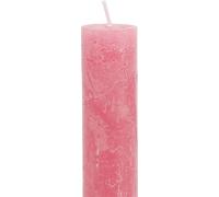 Bougies premium roses 34mm x 300mm, teintées dans la masse, 4 pièces, longue durée de combustion, décoration
