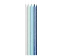 Bougies - P'TIT Clown - re22578 - Lot de 24 - Bleu pailleté - 15 30 cm de hauteur