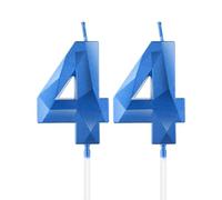Bougies royales bleues 44ème anniversaire, bougie 3D numéro 44 pour gâteau,hommes femmes 44ème décorations, Sapphire bougie Topper bleu gâteau décorations pour fête d'anniversaire anniversaire